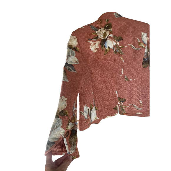 ELLEN TRACY LINDA ALLARD PEACH FLOWER JACKET/BLAZER - Picture 8 of 11